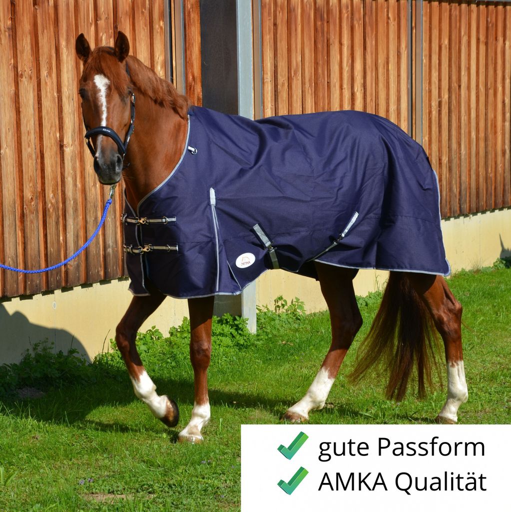 AMKA Pferde Outdoordecke Weidedecke ODDA 600D 100g Kreuzgurte, Größe:165