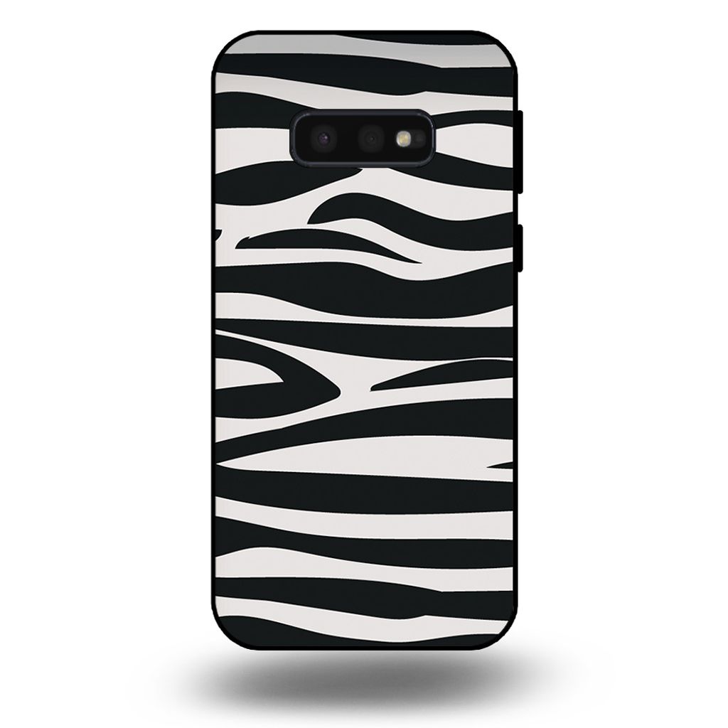 Smartphonica Handytasche passend für Samsung Galaxy S10E mit Zebradruck - TPU Rückseitenhülle mit Zebradruck Design - Schwarz Weiß