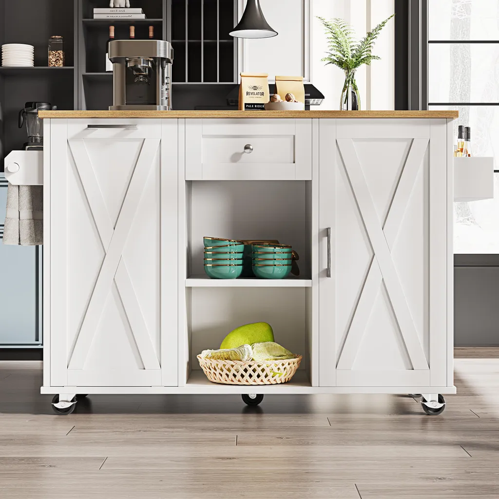Buffet de Cuisine Multifonctionnel et Table à Manger Extensible