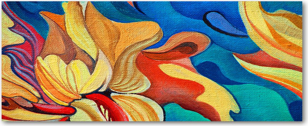 Tulup Leinwandbild - 125x50 cm - Wandkunst - Drucke auf Leinwand - Leinwanddruck - Kunst: modern & klassisch - Mehrfarbig - Abstrakte Blume