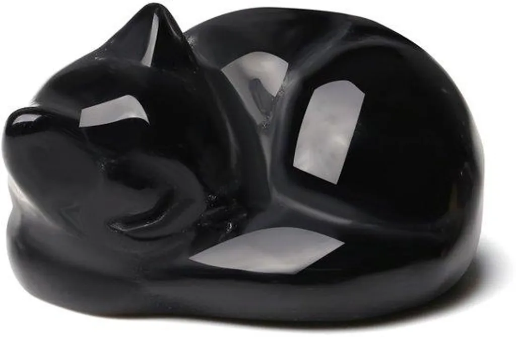 Idée cadeau chat noir - Figurine décorative pour amateur de chats et zen