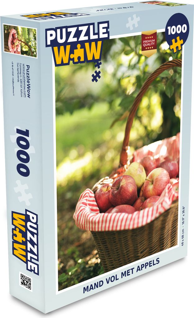 MuchoWow Puzzle 1000 Teile Korb - Apfel - Vorleger - Spielzeug - Alt und Jung - Spiele - Puzzeln