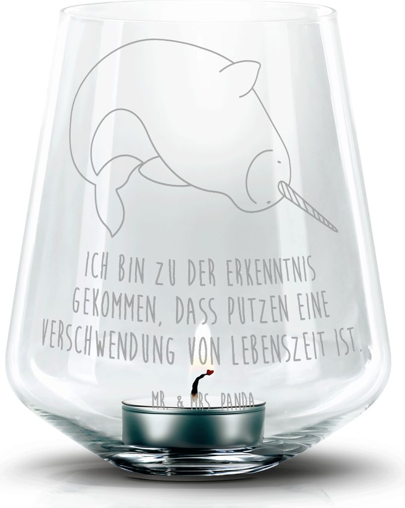 Mr. & Mrs. Panda Kerzenhalter Glas Narwal - Transparent - Produktbild 