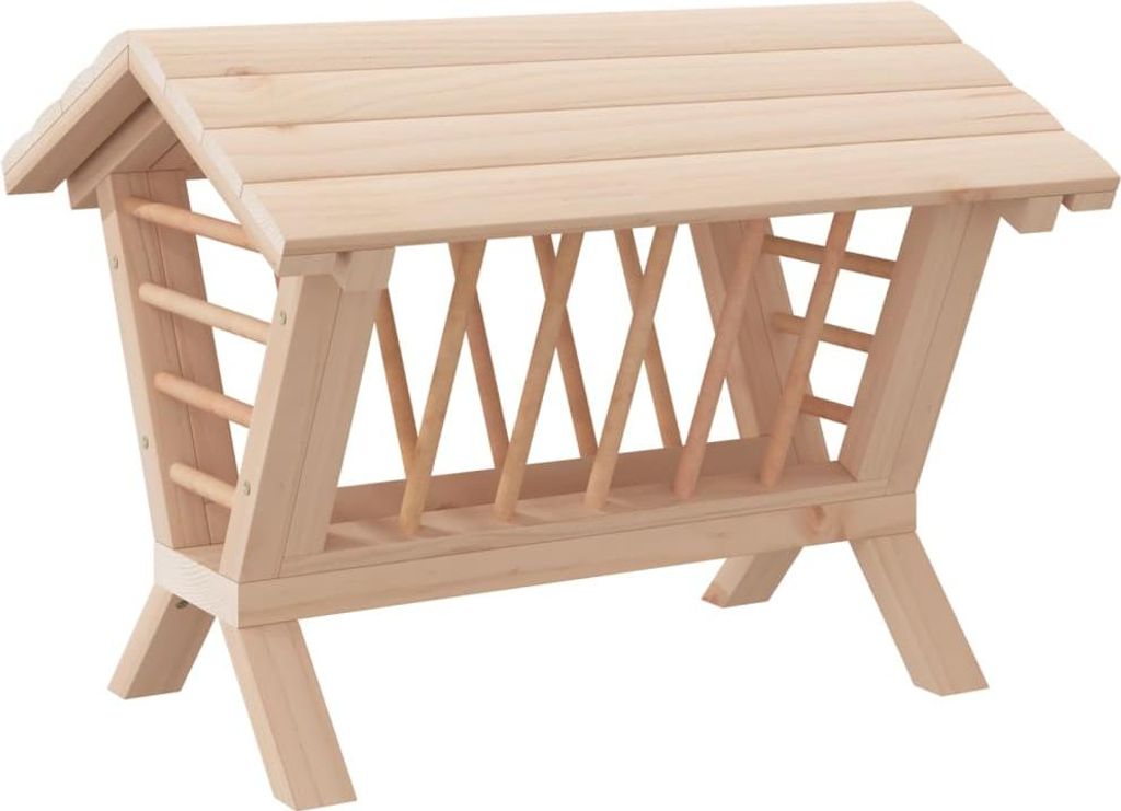 vidaXL Heuraufe für Kaninchen 44x33x33 cm Massivholz Tanne Produktbild 