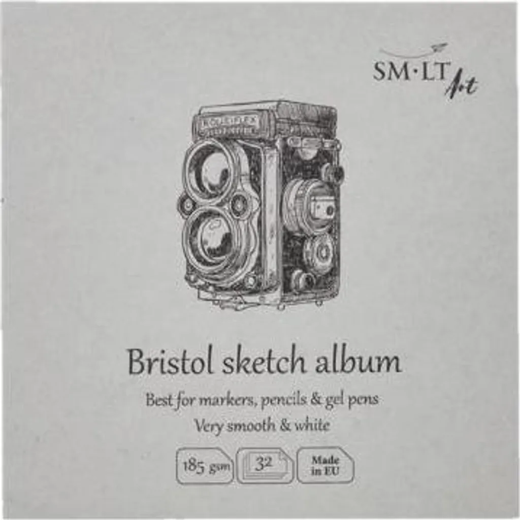 Album de dessin carré 14 cm Bristol blanc pour feutres et marqueurs