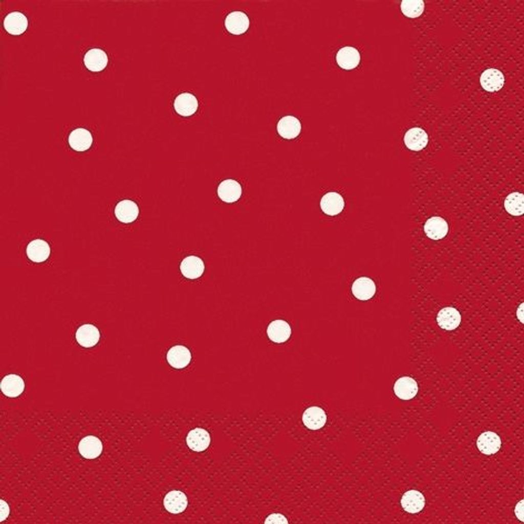 20 Servietten Punkte rot 33x33cm