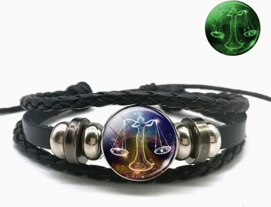 Armband Sternzeichen Waage mit 3D Gravur im Glas