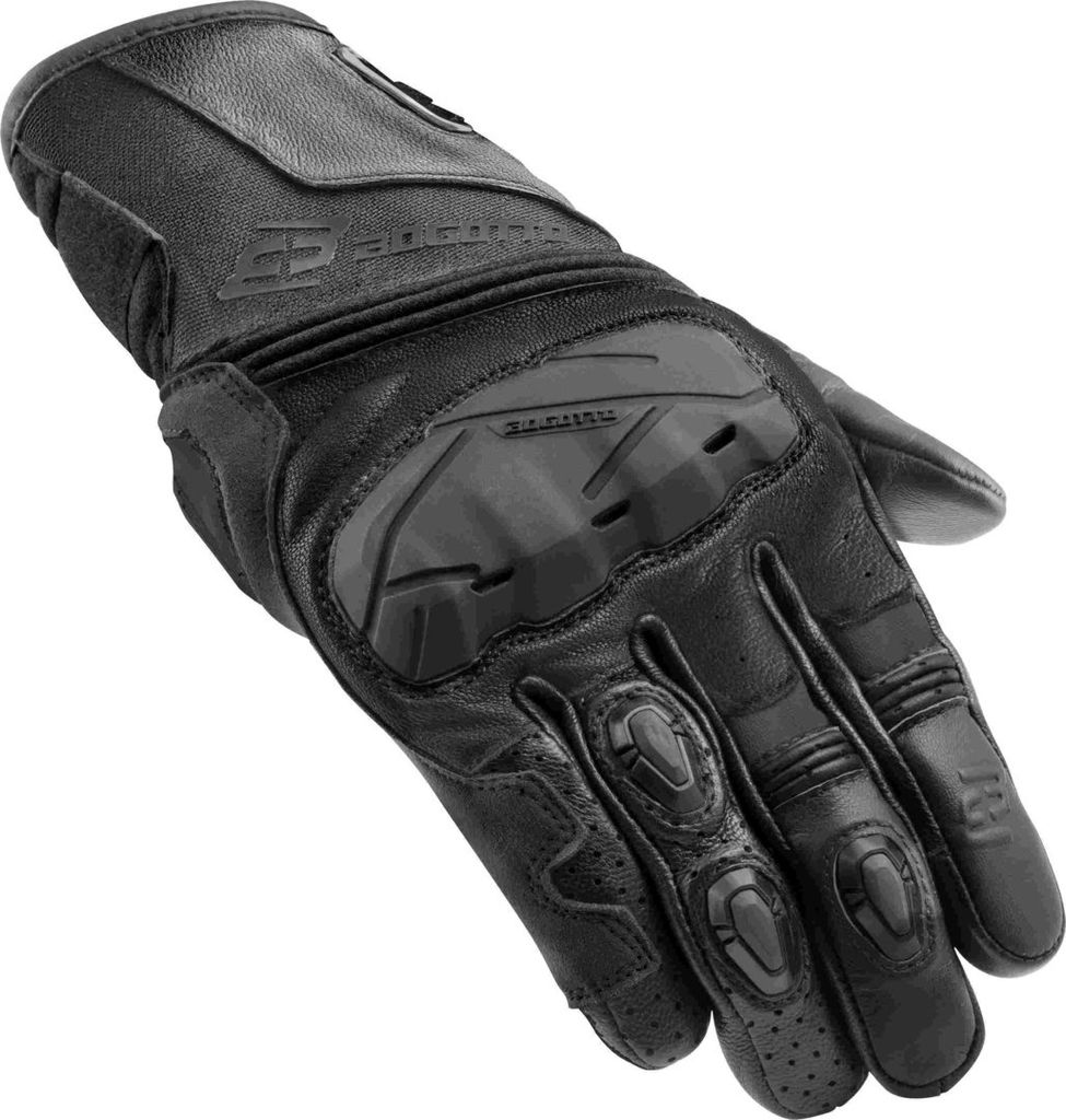 Bogotto Zello perforierte Motorrad Handschuhe, schwarz, S