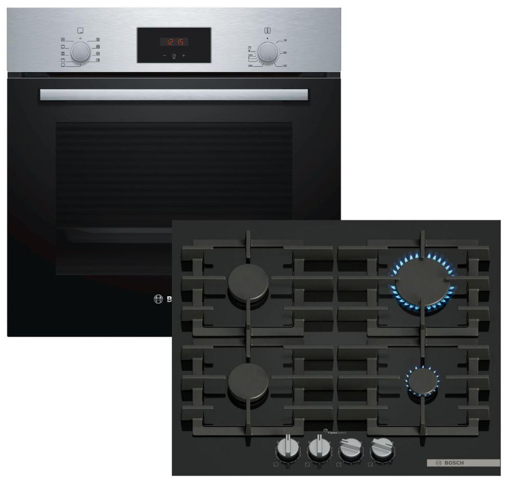 Herdset BOSCH Backofen Schnellaufheizung Teleskopauszug + Produktbild 