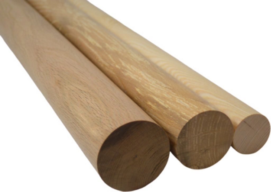 Hilwood - Rundstab Rundstäbe Esche Massivholz Holz, 1 m lang, Ø 100 mm