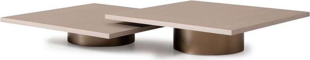 Gruppe Tische Couchtisch Kaffeetisch Beistelltisch Holz Set Beige 2tlg
