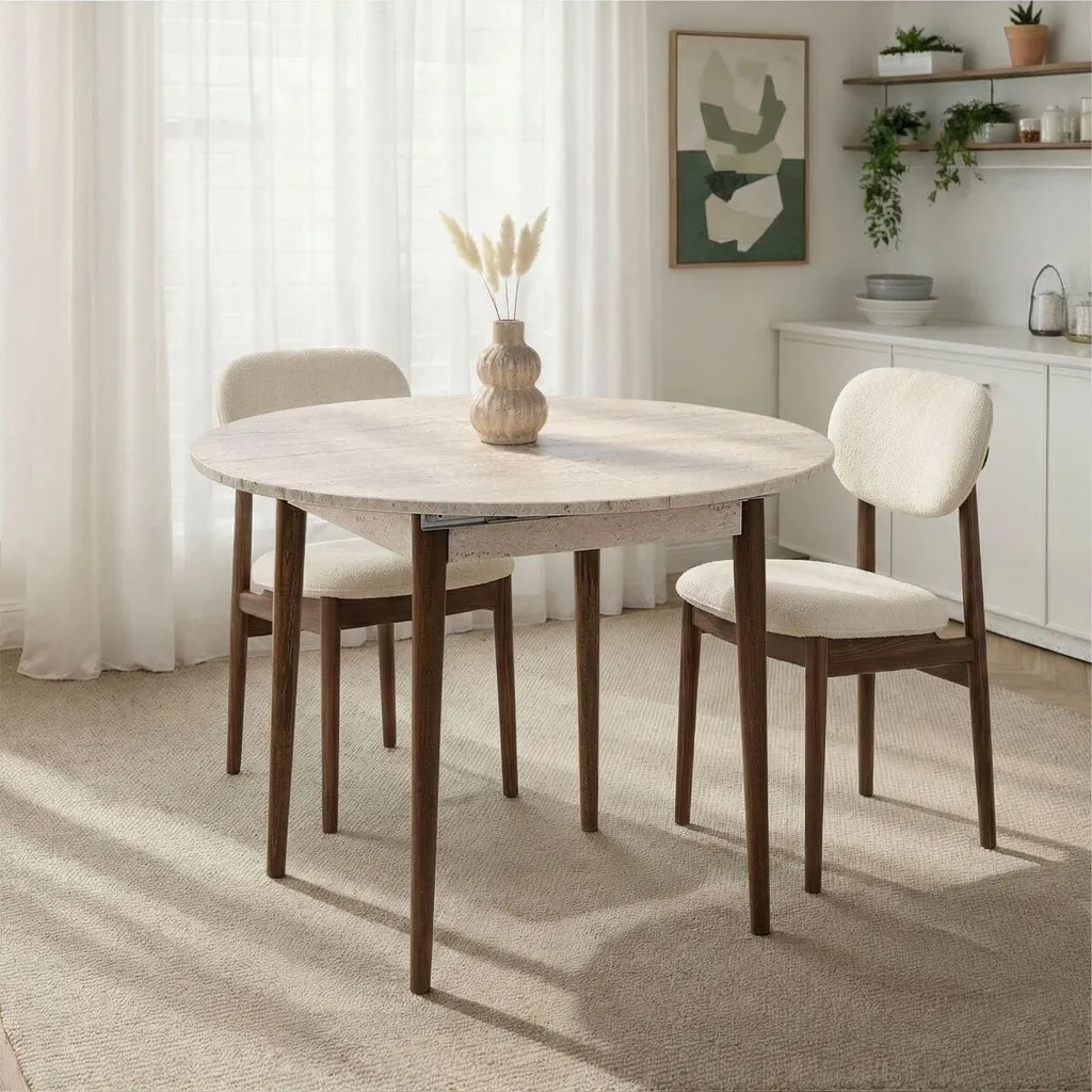 Table ronde extensible 100-131 cm KLARA : la solution petits espaces - 2