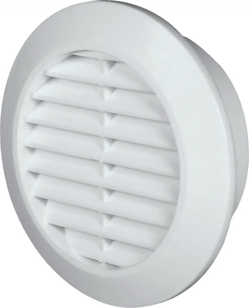 Aérateur circulaire blanc 70mm pour conduit de ventilation de maison