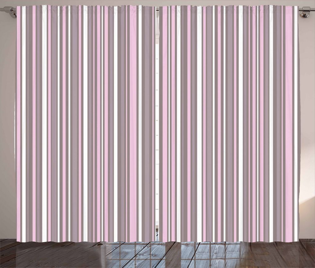 ABAKUHAUS Geometrisch Rustikaler Vorhang, Vertikale Linie Art, Wohnzimmer Universalband Gardinen mit Schlaufen und Haken, 280 x 225 cm, Warme Taupe...