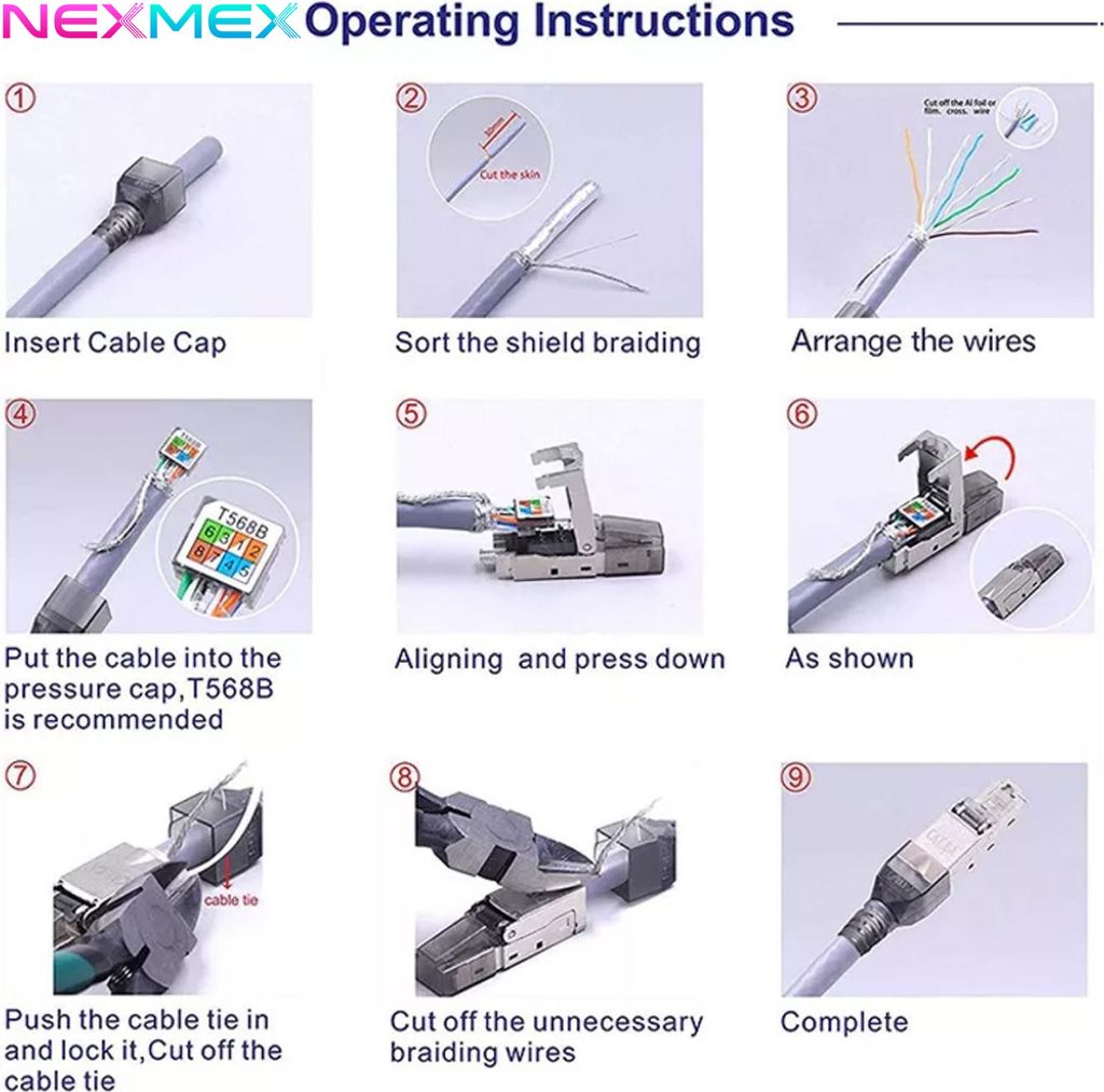 NEXMEX 10x Netzwerkstecker Cat 7 CAT7 RJ45 Stecker Produktbild 7
