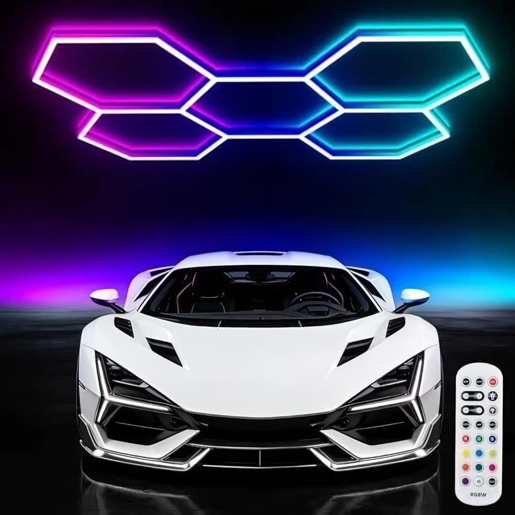LED stropné svietidlo RGBW hexagon, včelí dizajn, 24 Obrázok produktu 