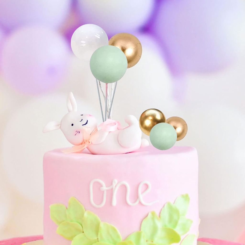 32-teiliges Kuchen-Deko-Set - Rosa Schleife & Kugel-Aufsätze Für Geburtstag, Babyparty, Hochzeit