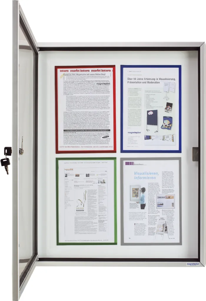 Vitrine d'affichage magnétique étanche avec cadre aluminium 4 x A4 - 6