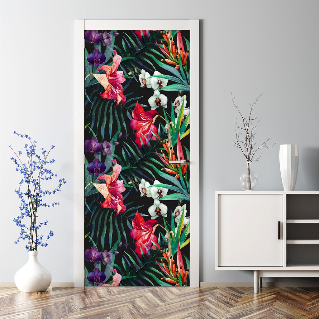 Dekorative Türposter Aufkleber selbstklebend Klebefolie Rosa-graue Wolken 70 x 200 cm