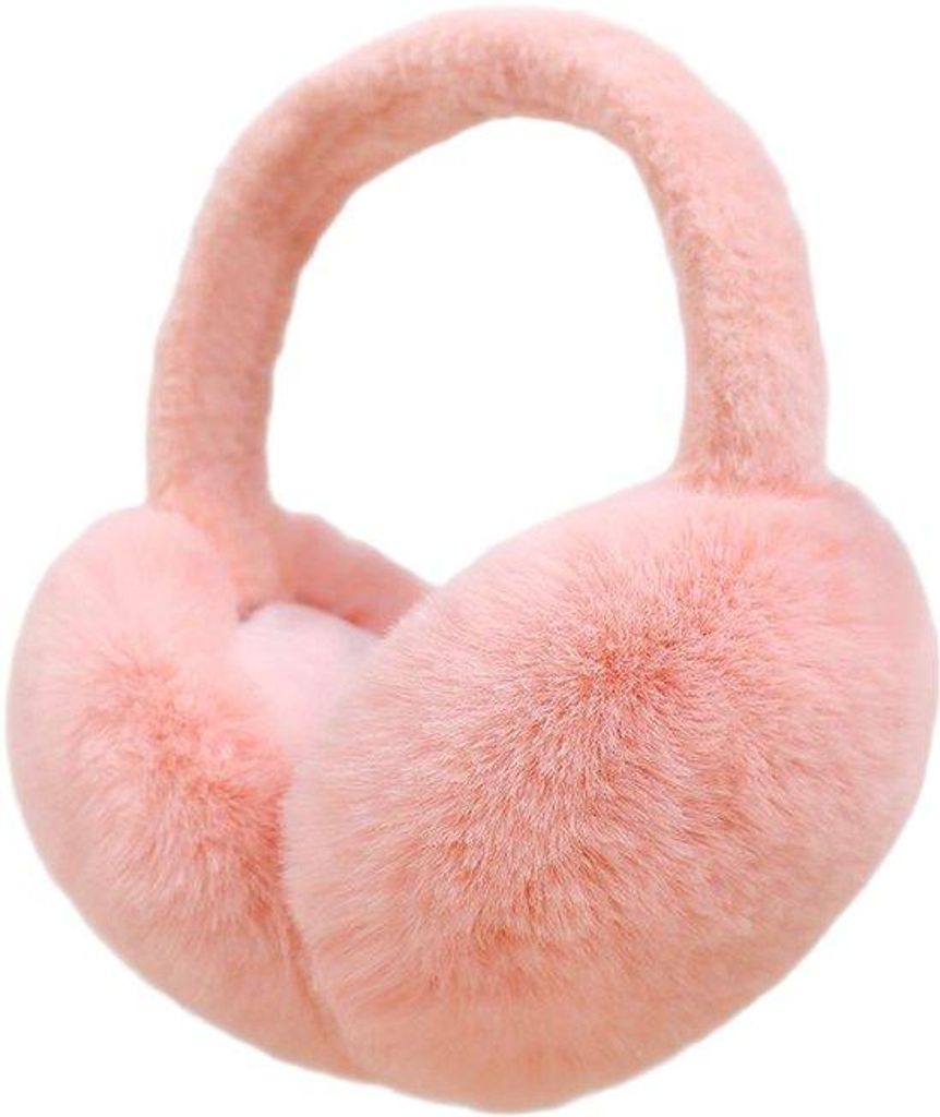 Winter-Ohrrahmen, verstelbar, kunstbunt, gebordeter Ohrrahmen, Mädchenstil, modische Ohrrahmen, für die meisten Kopfhörer geeignet, rosa