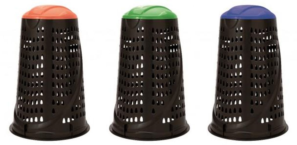 Poubelle de jardin - Vario - D 56 x H 88 cm - Noir et vert Image du produit 