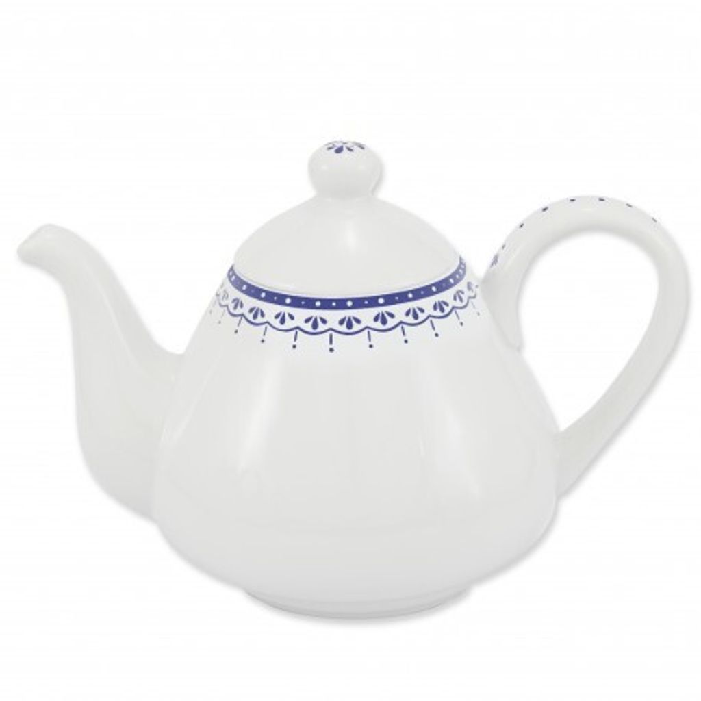 Kaffee-/Teekanne, 1,20 l, tschechisches Porzellan, HyggeLine, blau, Leander