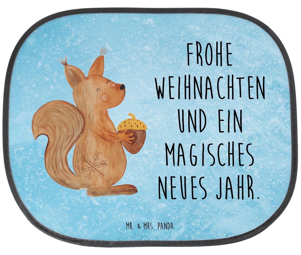 Mr. & Mrs. Panda Sonnenschutz Autoscheibe Eichhörnchen Weihnachtszeit - Eisblau - Geschenk, Frohe Weihnachten, für Autoscheiben, blendschutz auto...
