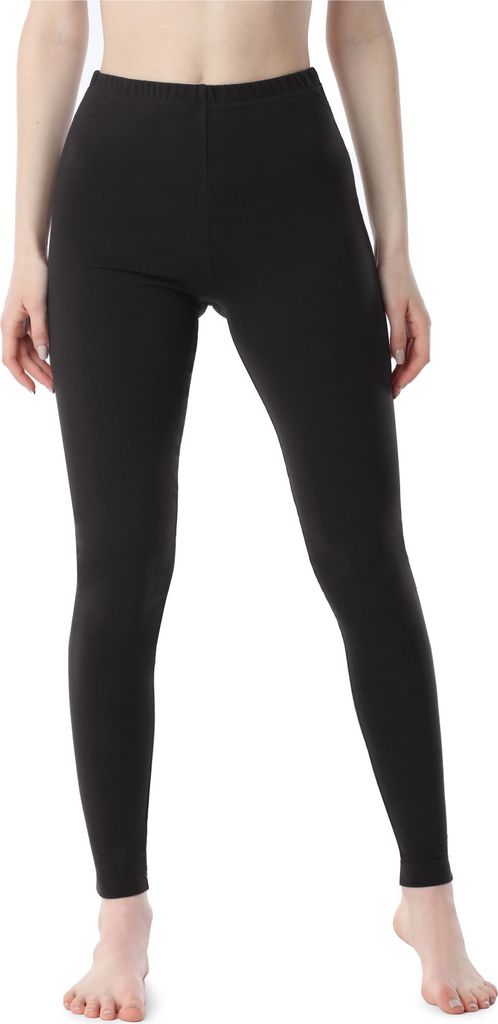 Bellivalini Damen Lange Leggings aus Baumwolle BLV50-198 (Schwarz, S)