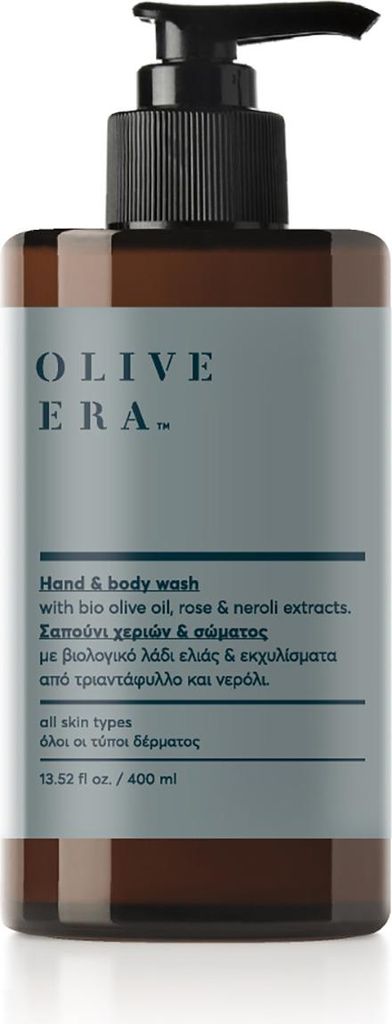 Olive Era Hand & Body Wash Bio-Olivenöl 400ml | Sanfte Reinigung Rose & Neroli