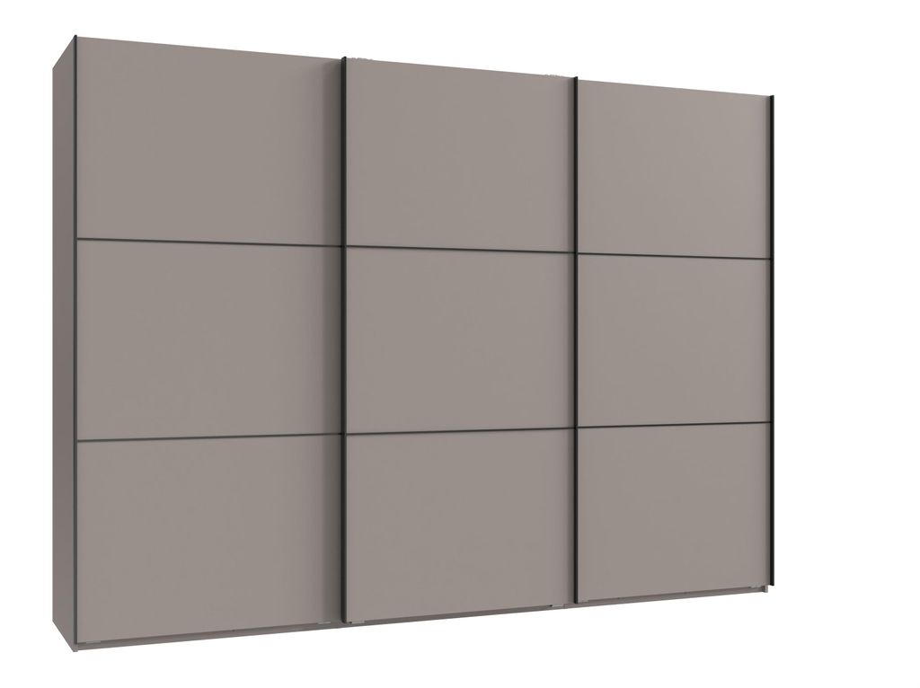Schwebetürenschrank >indiana A< in SAHARAGRAU - 300x216x65cm (BxHxT)