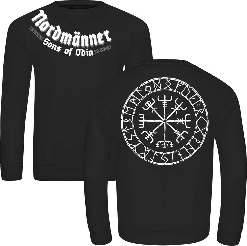 Herren Sweatshirt Nordmänner Vegvisir