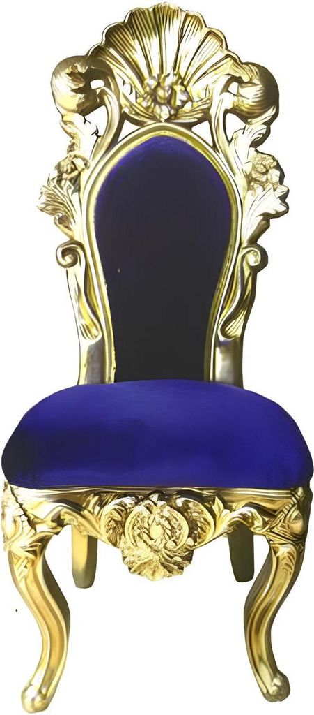 Stuhl Thron Sessel Esszimmer Designer Holz Antik Stil Barock Rokoko Stühle