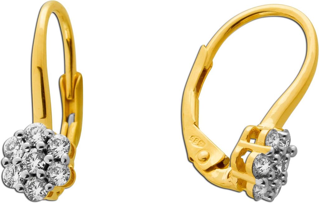 Diamant Ohrhänger Gold 585 14K Natur Diamanten 0.50ct