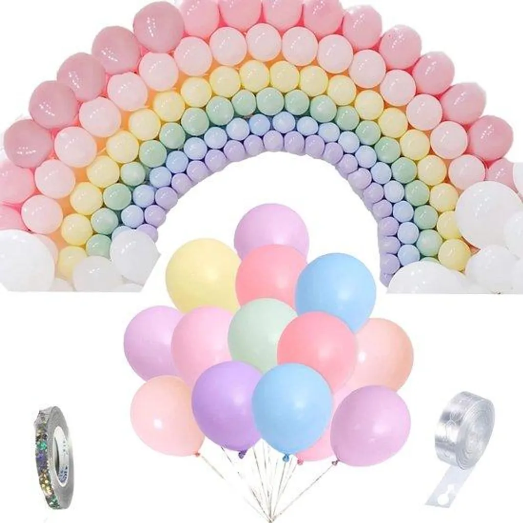 100 Ballons Colorés aux Tons Pastel pour Décoration Anniversaire Mixte