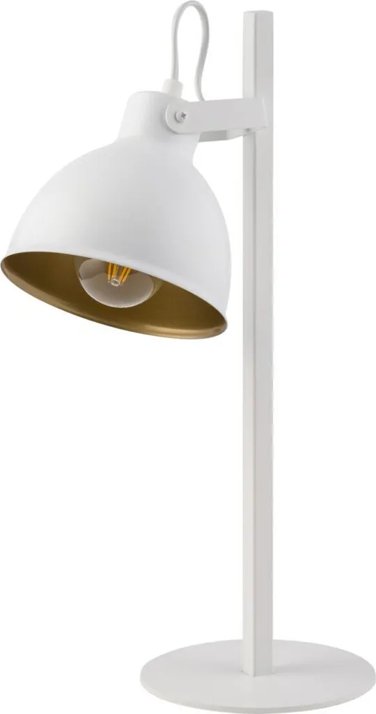 Lampe de bureau loft blanc et or Mars pour un salon ou une chambre chic
