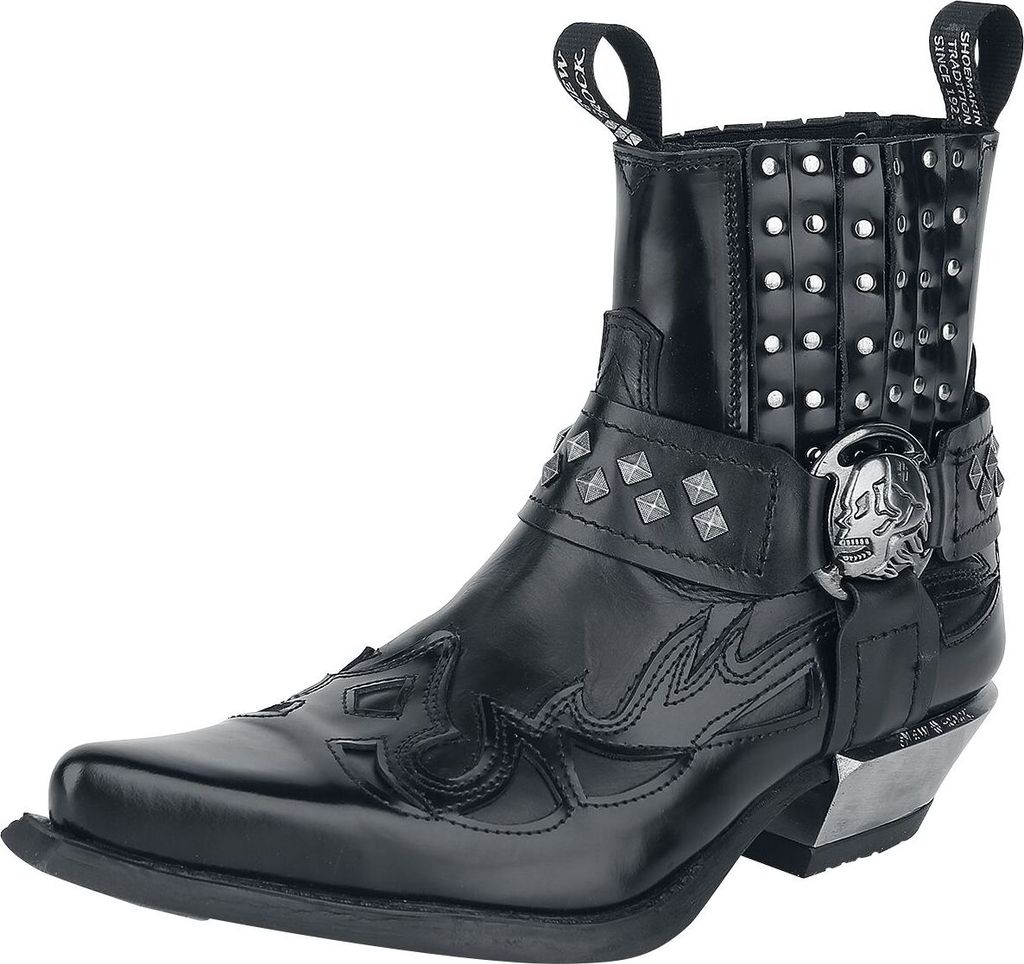 New Rock Boot Herren Antik schwarz Biker, Industrial, Rockwear Leder EU46