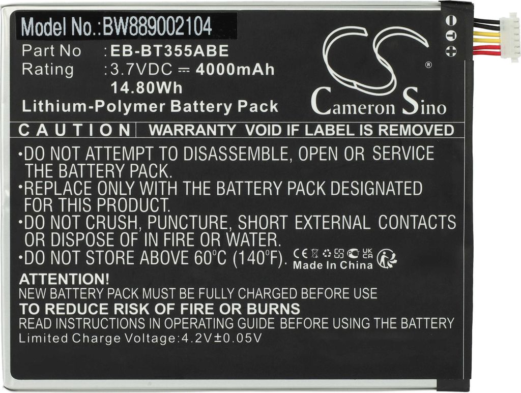 vhbw Akku kompatibel mit Samsung Galaxy TAB A 8.0 WI-FI, TAB A 8.0 SM-T355, TAB A 8.0 LTE Tablet Pad (4000 mAh, 3,7 V, Li-Polymer)