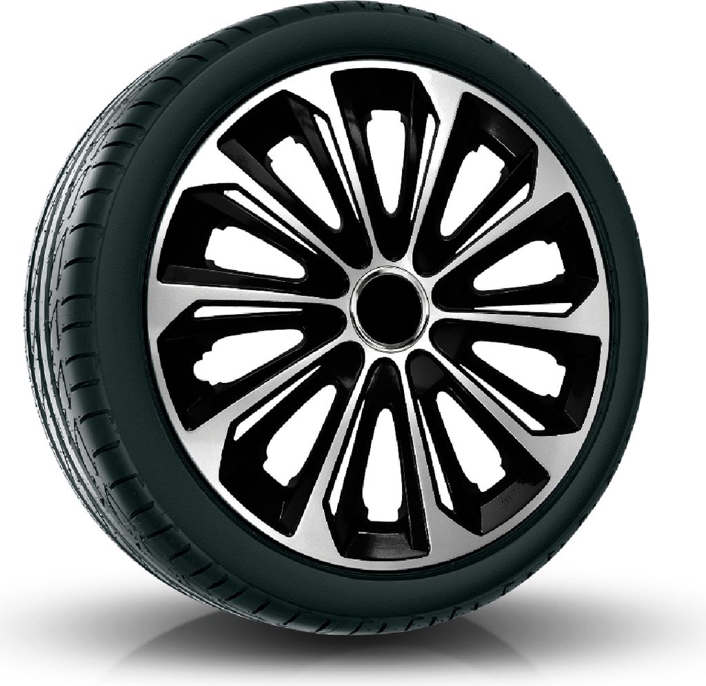 Radkappen Radzierblenden (4Stück) 16 Zoll silber/schwarz EXTRA STRONG Z458696