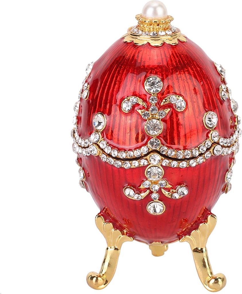 Glänzende Diamanten Osterei Metallkunsthandwerk Wohnzimmer-Dekoration Schmuckschatulle Geschenke