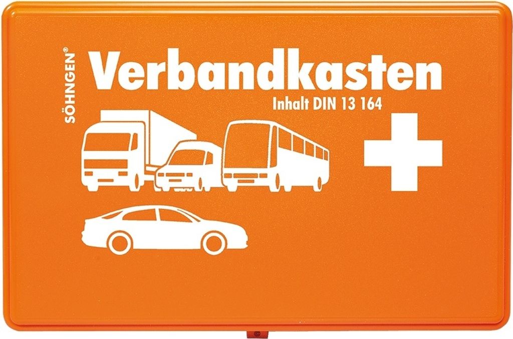 Verbandkasten DIN13164 für KFZ leer, KU, orange