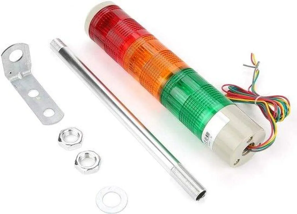 Colonne lumineuse LED industrielle tricolore rouge vert orange 24V