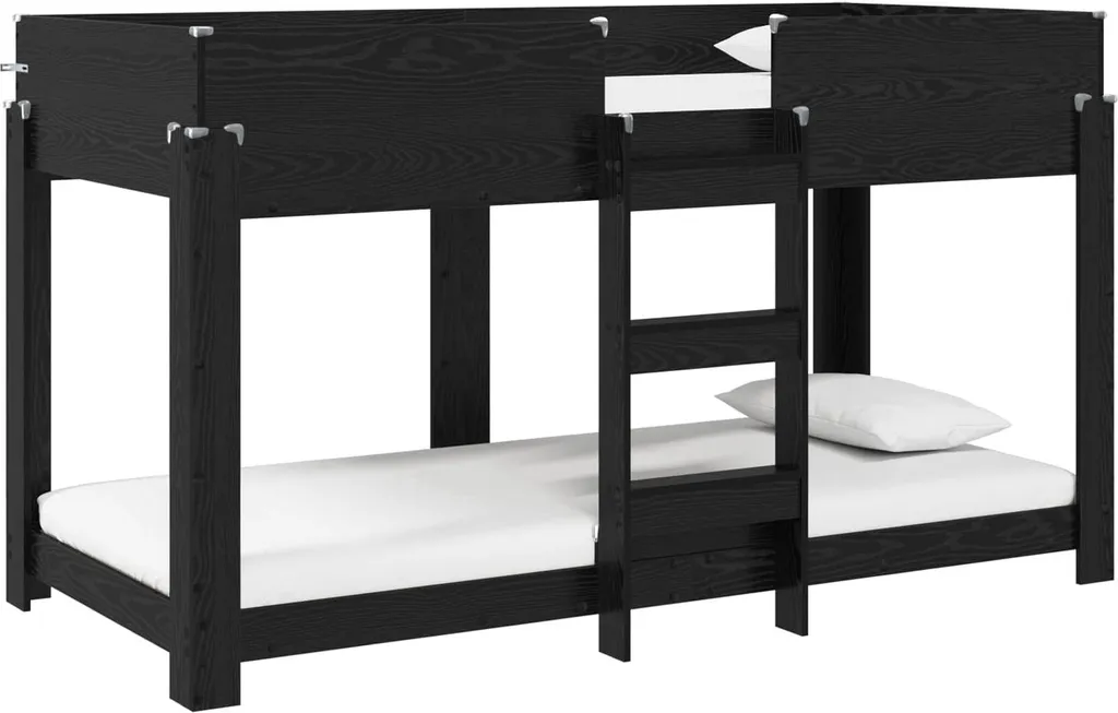 Lit superposé pour enfants chêne noir 100x200 cm - Collection Stockholm