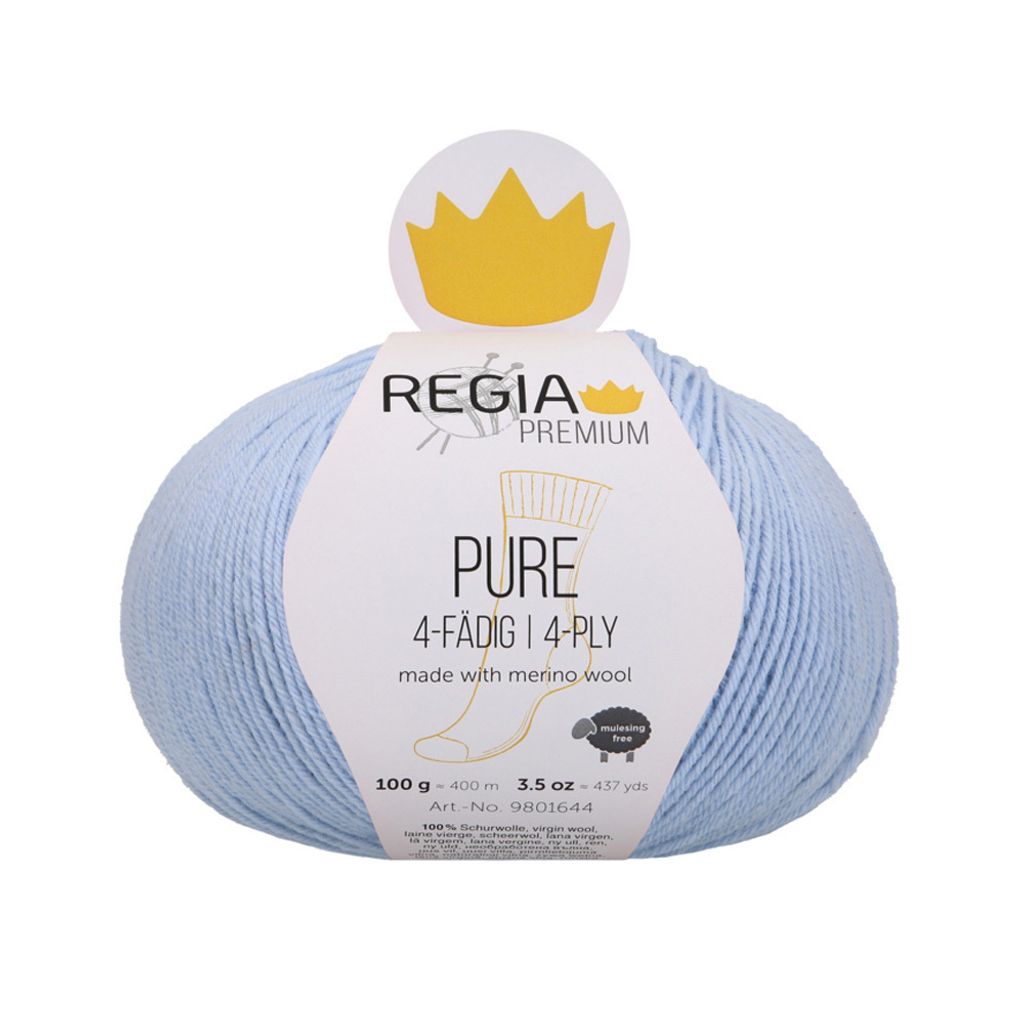 Regia Premium Pure 00052 Light Blue Strickgarn Produktbild 
