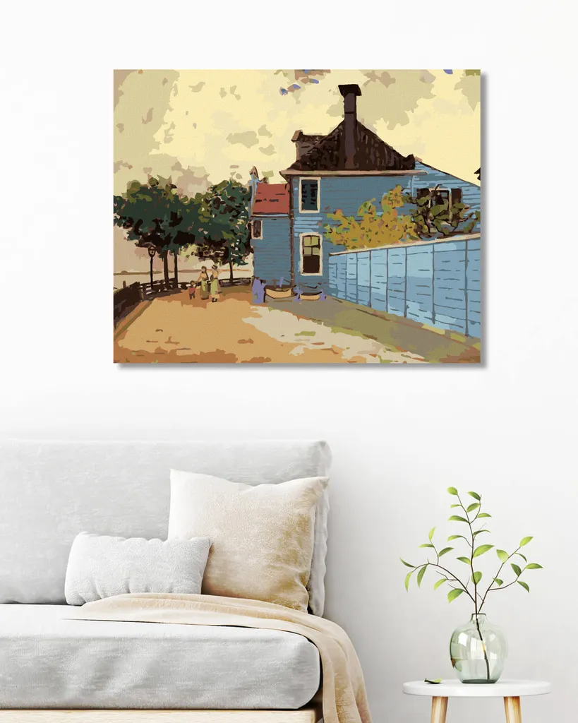 Zuty Pittura Diamante Casa Blu a Zaandam 40x50 Monet su Telaio Vero - 2