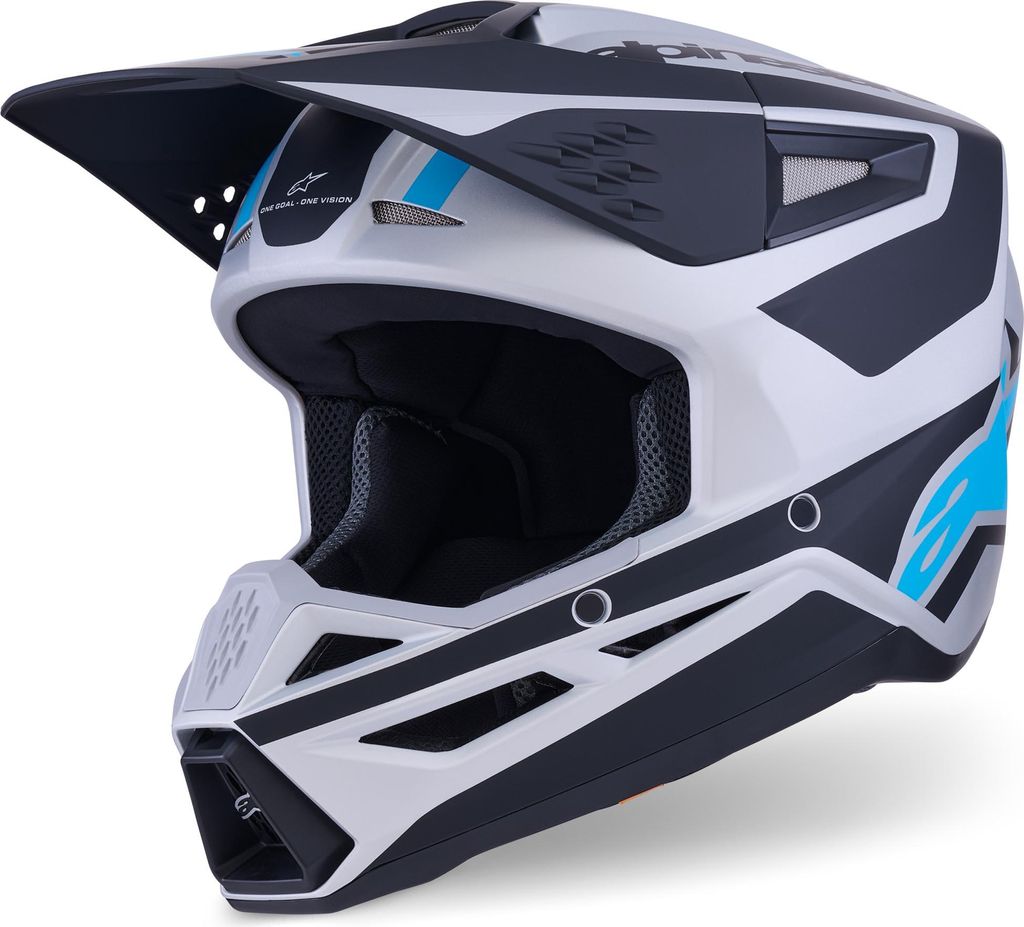 Alpinestars S-M3 Heat Motocross Helm, schwarz/silber matt, 2XL (63/64)