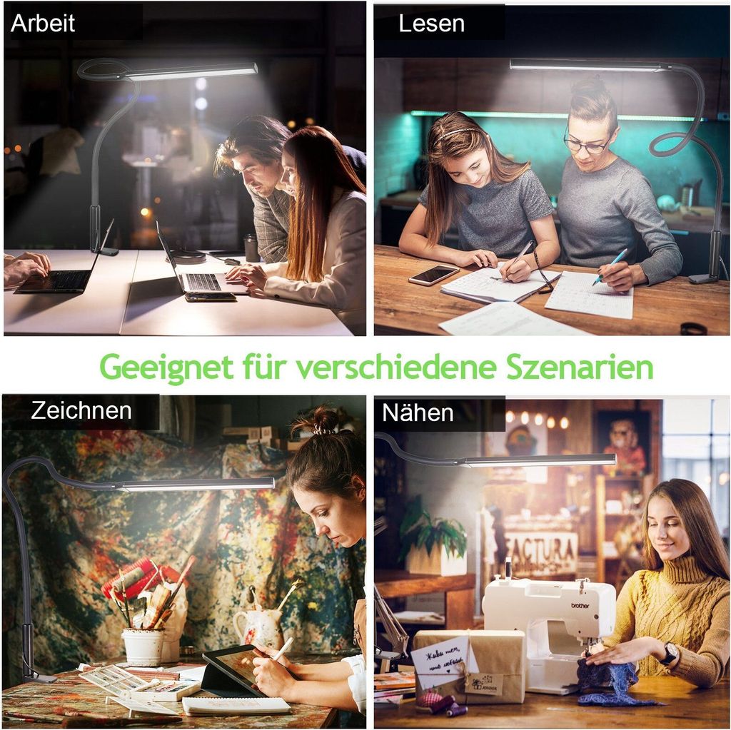 Welikera Schreibtischlampe -3 Farbtemperaturen,10 Produktbild 7