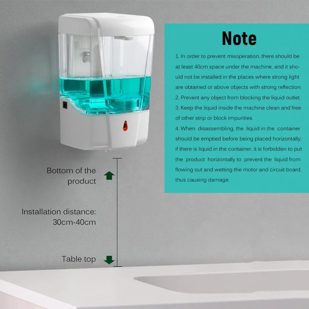 Distributeur automatique mural pour écoles et hôtels - Réservoir 700ml