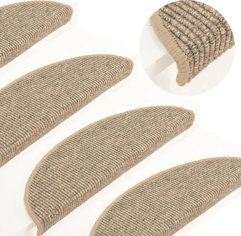 Marchettes d'escalier adhésives 15 unités 56x17x3cm coloris beige foncé