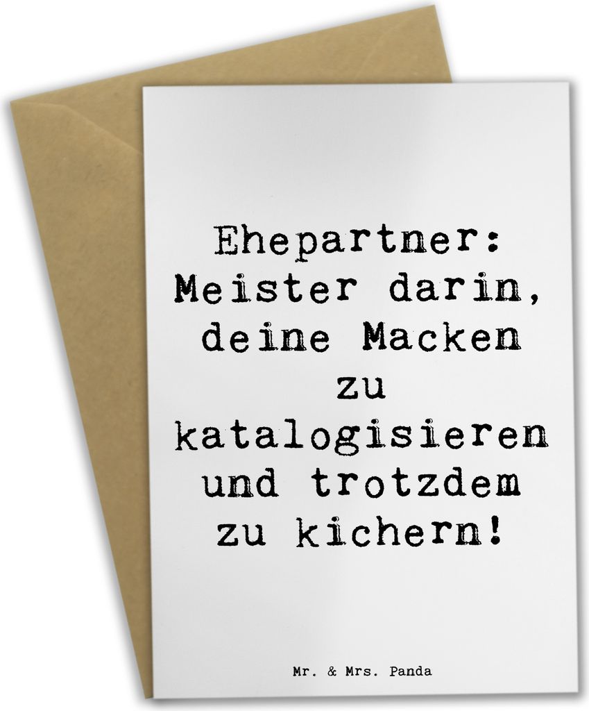 Mr. & Mrs. Panda Grußkarte Spruch Ehepartner Schätze - Weiß - Geschenk, Liebe, osterkarten, Jubiläen, vatertagskarte, Kichern, Partner, Verwand...