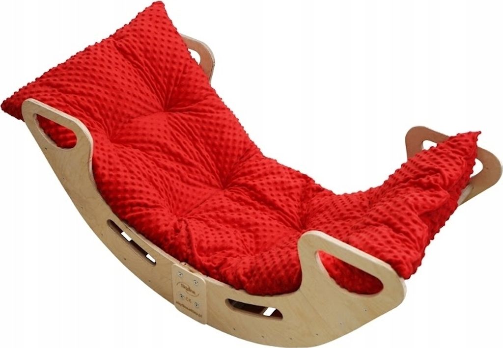 Skyline Holz Kletterbogen Klettergerüste Kletterdreieck Baby Kletterwippe Holzbogen für Kinder Montessori Lack Klappbar, mod.A, 110x51x48cm, Rot